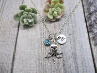 Octopus Necklace Beach Necklace Personalized Initial  Octopus Lovers Gift for Her Ocean Jewelry Birth Month Birthstone