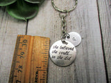She Believed She Could So She Did Keychain  Personalized Handstamped   Gift Custom Gifts For Her Birthday Gift