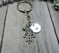 Hamsa Keychain Personalized Handstamped Keychain Gift Custom Hamsa Hand  Keychain Gifts For Her