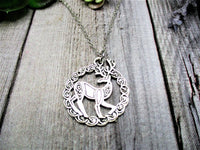 Celtic Deer Necklace With Celtic Knots Necklace Gifts For Her / Him Celtic Deer Jewelry Gifts