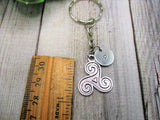 Triskelion Keychain Personalized Celtic Gift Custom  Gifts For Her / Him