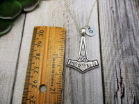 Thors Hammer Necklace Letter Initial  Personalized Gifts For  Him / Her Mjolnir Jewelry Trending Necklace Norse Mythology