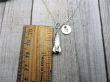 Rocket Necklace Personalized Initial Gifts For Her Space Necklace Rocket Jewelry  Space Lovers  Necklace