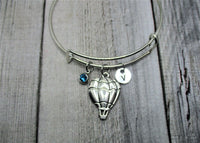 Hot Air Balloon Charm Bracelet W/ Birthstone  Initial Bangle Bracelet Hot Air Balloon Jewelry Gift for Her Birthday Festival  Bracelet