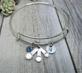 Measuring Spoons Bracelet W/ Birthstone  Initial Bangle Bracelet Measuring Spoons Jewelry  Bakers Gift for Her Birthday Bakers Bracelet