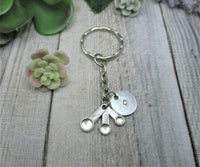 Measuring Spoons Keychain Personalized Keychain Inital Keychain Bakers Keychain Bakers Gifts For Her