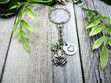 Hamster Keychain Initial Keychain  Custom Birthstone Animal Keychain Gifts For Her Guinea Pig Keychain