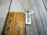 Dream Necklace Customized Motivational Necklace Hand Stamped Letter Initial Dream Jewelry  Gifts For Her