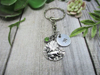 Frog Keychain Personalized Handstamped Keychain  Custom Keychain Lilly Pad Keychain Gifts For Her Frog Lovers Gift