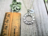 Moon Phase Necklace Personalized  Letter Initial  Moon Jewelry  Gifts For Her / Him   Moon Necklace