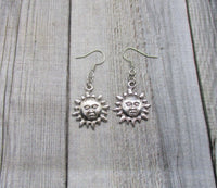 Sun Earrings Sun Face Dangle Earrings Sun Jewelry Solar Celestial Earrings Celestial Gifts For Her Gifts Under 20