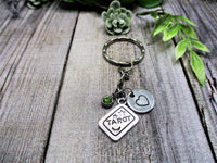 Tarot Keychain Personalized Birthstone Keychain Tarot Card Keychain Witch Gift Custom Keychain Gifts For Her