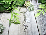 Flamingo Keychain Personalized Keychain Inital Keychain Animal Keychain Gifts For Her / Him