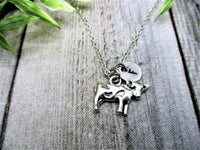 Cow Necklace  Customized Letter Initial Necklace Gifts For Her Animal Necklace Farm Jewelry