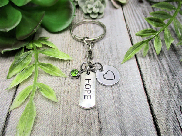 Hope Keychain Personalized Handstamped  Motivational  Gift Custom  Keychain Gifts For Her /Him