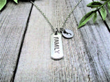 Family Necklace Customized Motivational Necklace Hand Stamped Letter Initial Family Jewelry  Gifts For Her