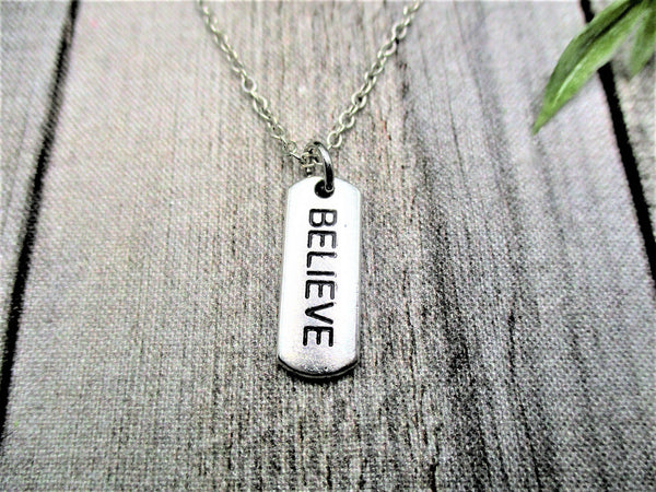 Believe Necklace Motivational Jewelry Gifts  Believe Jewelry Believe Charm Necklace With Words