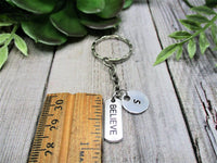 Believe Keychain Motivational Keychain Personalized Handstamped Believe Gift Custom Gifts For Her