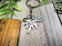 Palm Tree Keychain Personalized Handstamped Custom Birthstone Keychain  Plant Keychain Gifts For Her