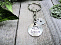 Live Your Dreams Keychain Personalized Handstamped Gift Custom Gifts For Her