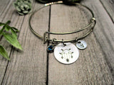 Triple Moons Charm Bracelet W/ Birthstone Bracelet Initial Fairycore Bracelet Moons Jewelry Gift for Her Birthday