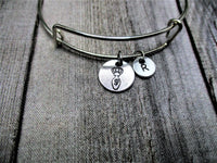 Goddess Charm Bracelet Hand Stamped Initial Bangle Goddess Jewelry Gifts for Her Birthday Gifts Witch Gifts