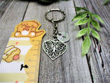Butterfly Keychain Heart Keychain Butterfly Gift Inital Key Ring Butterfly Lovers Gifts For Her Nature Keychain Customized Gift