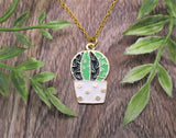 Dainty Gold Potted Cactus Necklace Plant Necklace Cactus Jewelry Gifts For Her Best Cottage Core Plant Lovers Gift