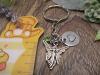 Fairy Keychain Initial Personalized Gifts For Her Birthstone Keychain