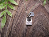 Box of Crayons Necklace W/ Birthstone Jewelry  Personalized Gifts Initial Crayon Jewelry  Gifts For Her / Him