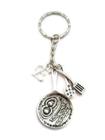 Frying Pan Keychain Bacon and Eggs Keychain Initial Keychain Personalized Gifts For Him Spatula Keychain Spoon Keychain  Chef Keychain