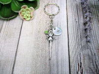 Bird Skull Keychain Personalized Handstamped   Custom Keychain Gifts For Him
