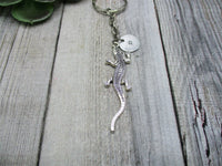 Gecko Keychain Customized Keychain Inital Keychain Lizard Keychain   Gifts For Her / Him