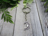 Half Moon Keychain  Mystical Moon Keychain Gifts For Her / Him