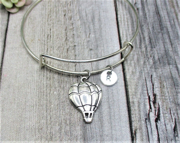 Hot Air Balloon Charm Bracelet Initial Bracelet Gifts for Her Hot Air Balloon Jewelry Festival Jewelry Festival Bracelet
