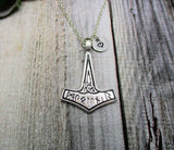 Thors Hammer Necklace Letter Initial  Personalized Gifts For  Him / Her Mjolnir Jewelry Trending Necklace Norse Mythology