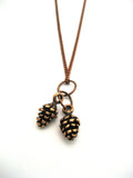 Tiny Pinecone Necklace, Pine Cone Necklace, Pinecone Jewelry, Pine Cone Jewelry, Woodland Necklace, Pinecones Forest Necklace Forest Jewelry