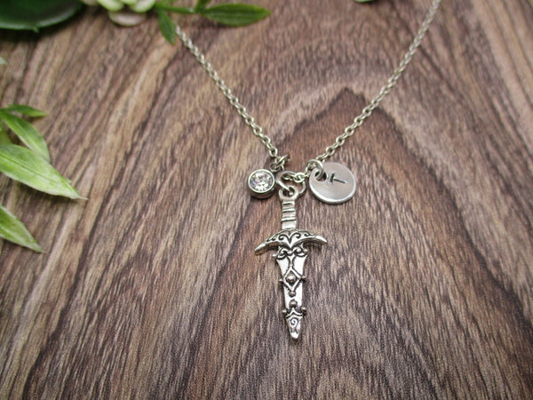 Dagger Necklace Personalized Gifts For Her / Him Sword Necklace Best Friend Gifts Birthstone Jewelry Sword Jewelry