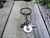 Anarchy Keychain Personalized Handstamped Keychain Gift Custom Birthstone Keychain Gifts For Her Anarchist Gift