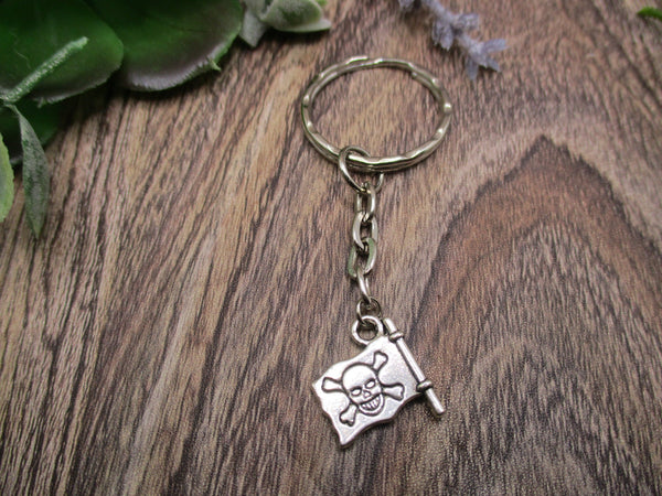 Pirate Flag Keychain Jolly Roger Keychain Ocean Lovers Gifts For Him / Her Pirate Gifts