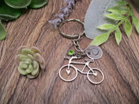 Bicycle Keychain Personalized Gifts Custom Birthstone  Keychain Gifts For Her/ Him
