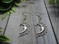 Moon Earrings Moon Jewelry Celestial Gift For Her Moon Face Earrings