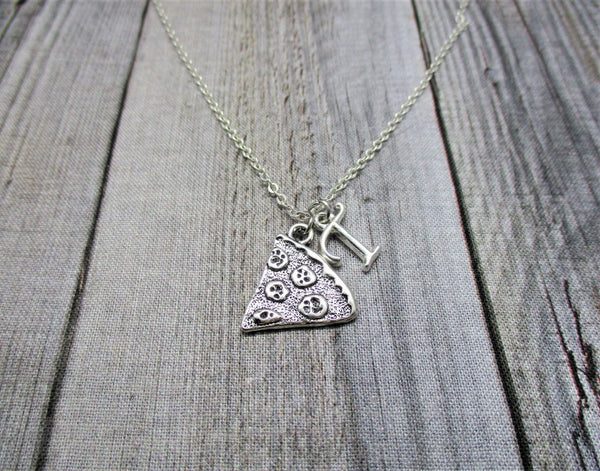 Pizza Necklace, Initial Necklace Pizza Slice  Pepperoni Letter Necklace, Food Personalized  Gifts Pizza Jewelry
