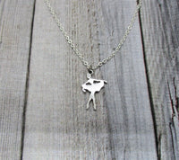 Small Ballerina Necklace Silver Ballerina Charm Jewelry Ballet Necklace Ballet Jewelry Dancer Gifts For Her Dance Sports Jewelry