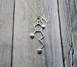 Whiskey Pendant Necklace, Whiskey Molecule Necklace, Science Necklace Initial Necklace Whiskey  Jewelry Science Jewelry Gifts For Her