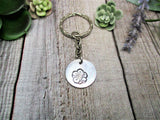 Flower Keychain Hand Stamped Plant Keychain Gifts For Her