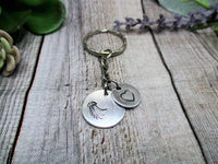 Jellyfish Keychain Mermaid Core Gift Personalized Inital Keychain Nautical Keychain Ocean Lovers Gift