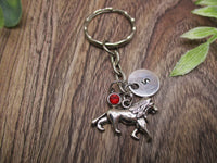 Lion Keychain Initial Keychain  Personalized Gifts Birthstone Animal Keychain Gifts For Her / Him