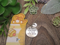 It Takes A Big Heart To Teach Little Minds Necklace  Letter Initial  Personalized  Gifts For Teacher