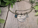 Kangaroo Charm Bracelet W/ Birthstone Personalized Gifts Bracelet Initial Kangaroo Bracelet Animal Jewelry Gift for Her Birthday